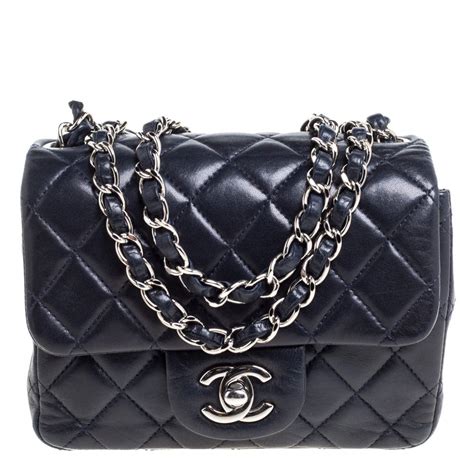 navy blue quilted chanel bag